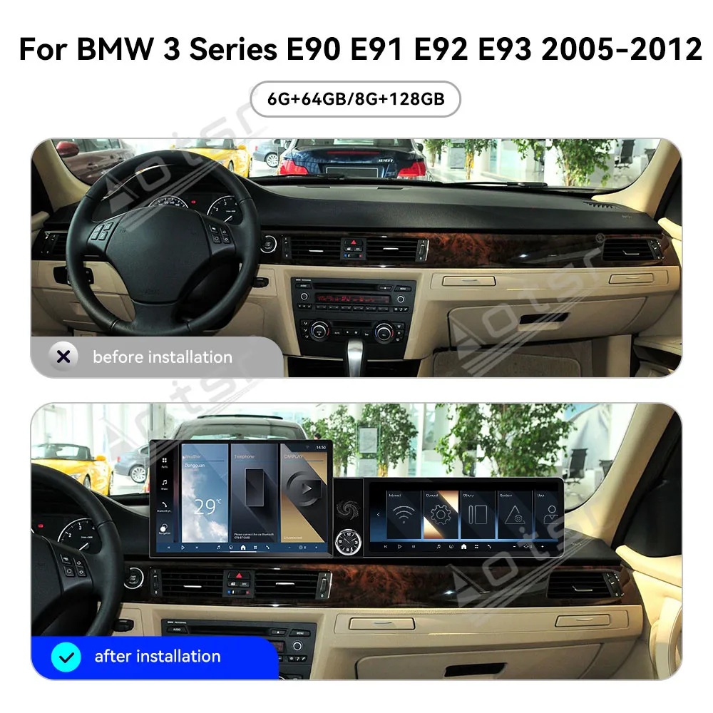 25.4“ Android For BMW 3 Series E90 E91 E92 E93 2005~2012 Car Multimedia Automotive Carplay Auto GPS Car Radio Stereo Head Unit