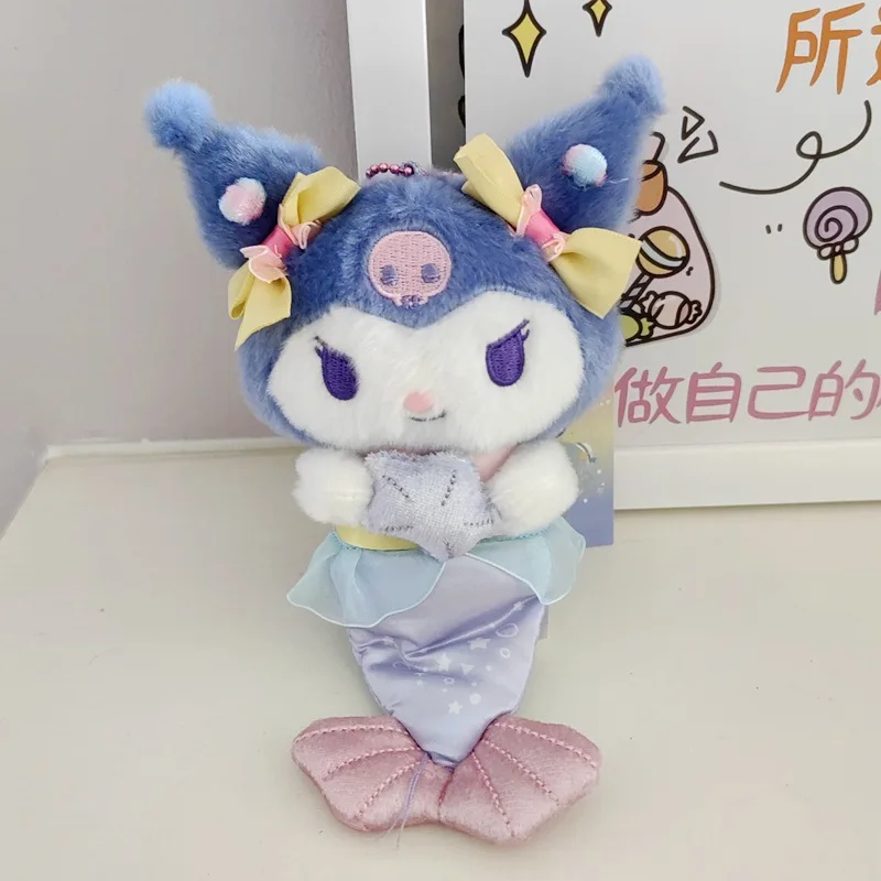 12Cm Sanrio Mermaid Schattige Kuromi Cinnamoroll Mijn Melodie Pochacco Kussen Pluche Speelgoed Plushie Knuffel Pop Voor Kinderen Cadeaus Verjaardag