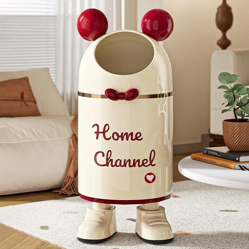 Retro Cartoon Waste Bins Living Room Cute Creative Waste Bins Artistic Decorative Waste Bin Unique Household Merchandises