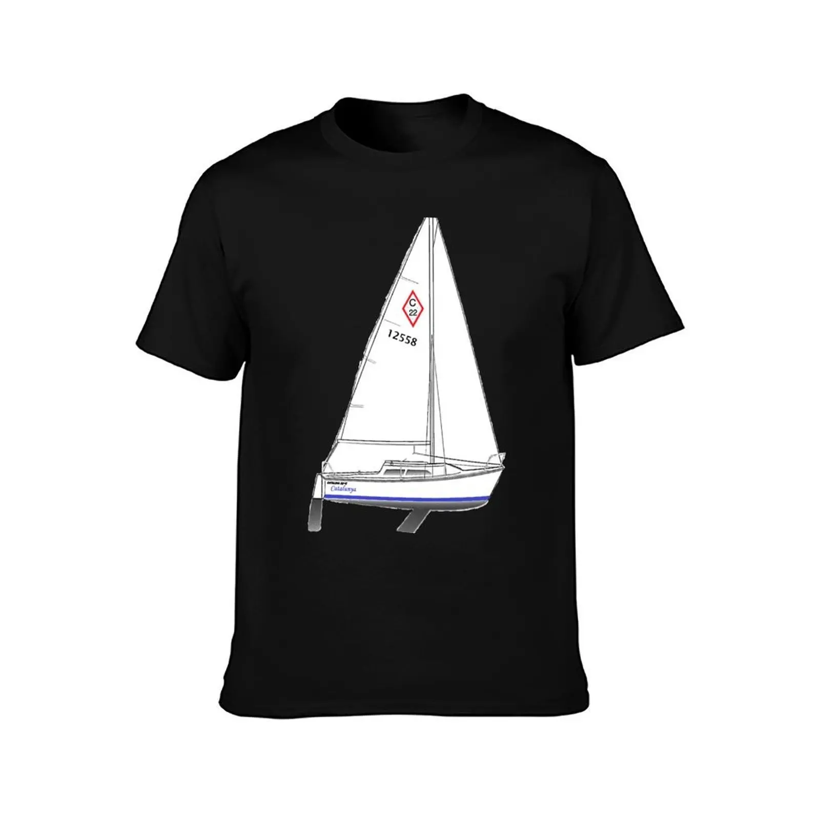 Catalina 22 Sailboat T-Shirt Athletic Fit Sports Short Sleeve Top T-Shirt