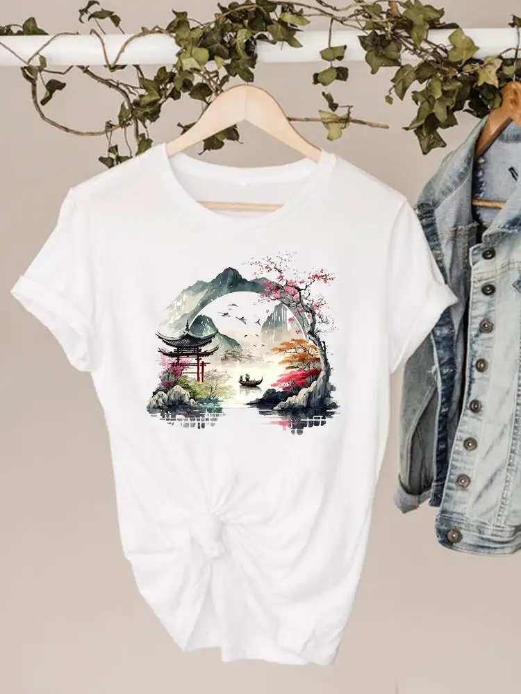 

Watercolor Sweet 90s Style Trend Fashion Basic Tee Top Clothes Women Graphic Short Sleeve T-shirt Ladies Print T Shirt Clothing