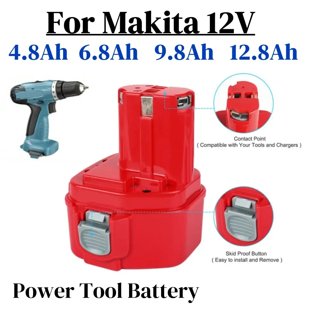 

12V 4.8Ah 6.8Ah 9.8Ah 12.8Ah for Makita 12V Batería PA12 1220 1222 1233 1200 1234 1235 1235B 1235F 1235A Screwdriver battery