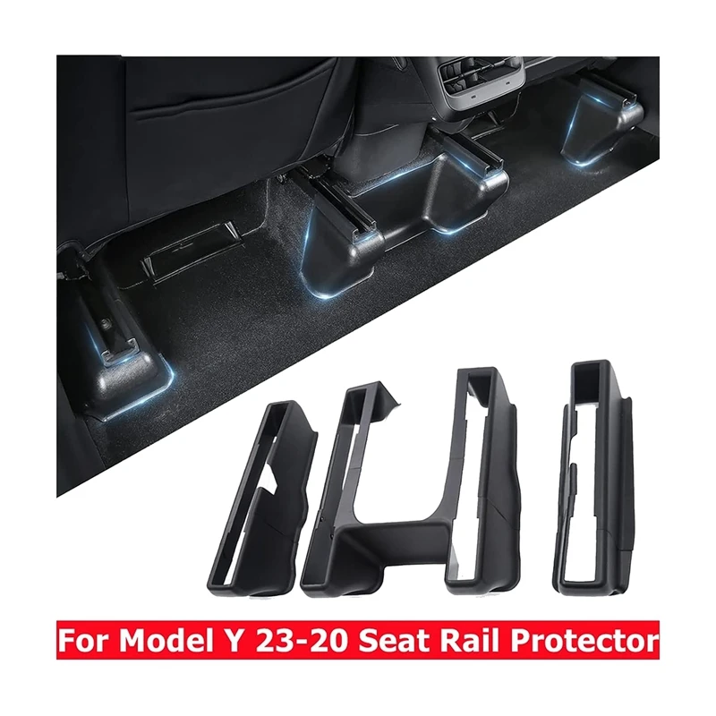 Seat Slider Cover Rear Seat Rails Seat Rail Lower Corner Protector Accessories For Tesla Model Y 2020-2023