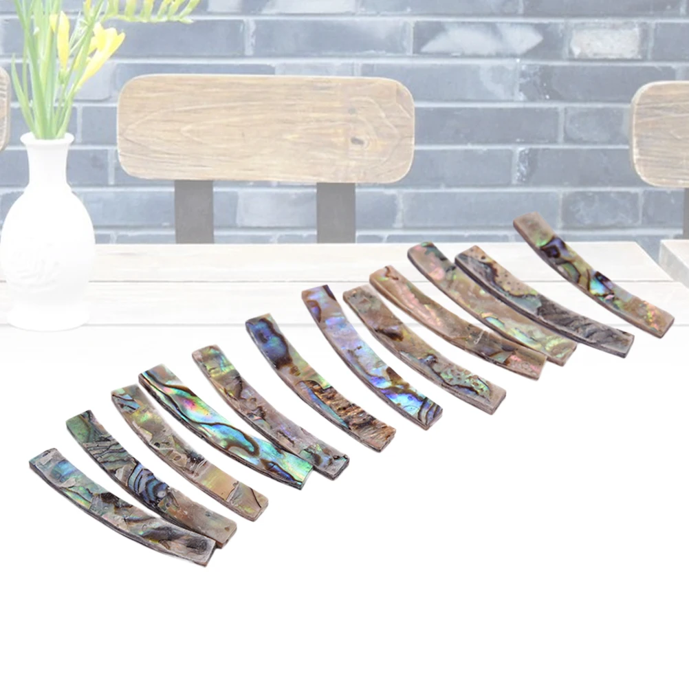 

12 Pcs Abalone Shell Trunca Guitar Inlay Stickers Acoustic Decal Rosette Decals