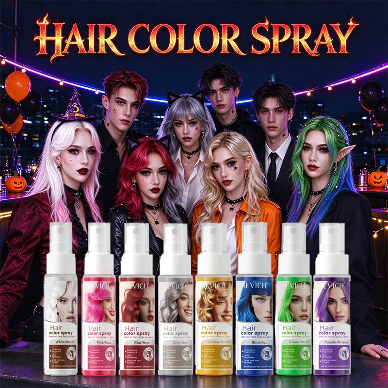 Halloween Hair Color Spray Fast Coloring Hair Styling Spray Instant Quick-Drying Easy to Wash Hair Dye Spray Fashion Hair Dye