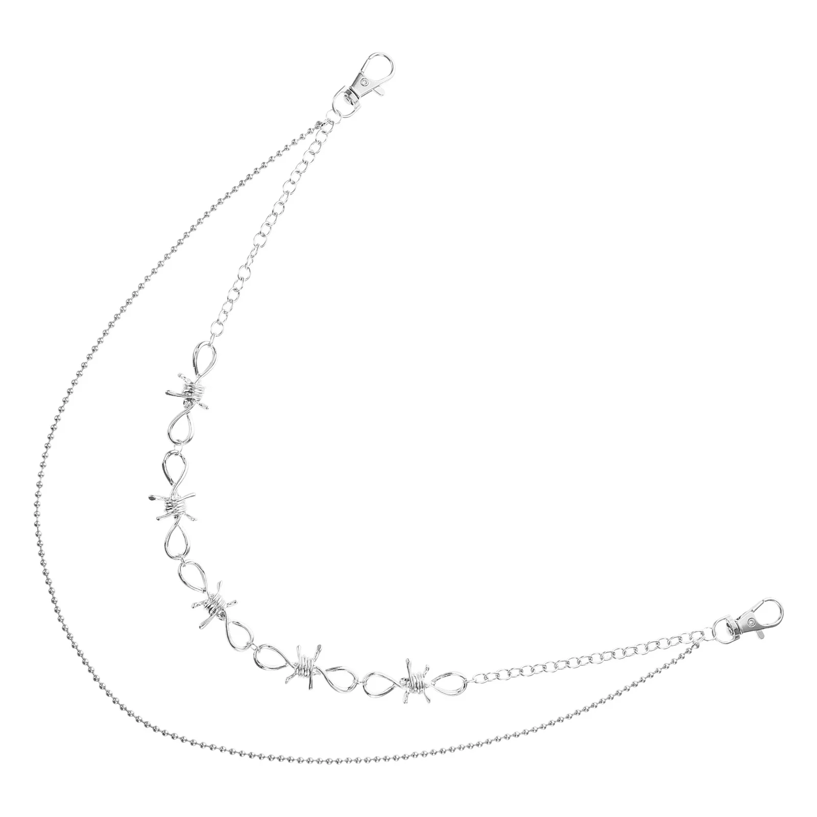 العصرية الهيب هوب الشرير شرابة الخصر سلسلة شوكة قلادة تصميم فريد دائم المعادن الجينز التنانير السراويل التبعي #1