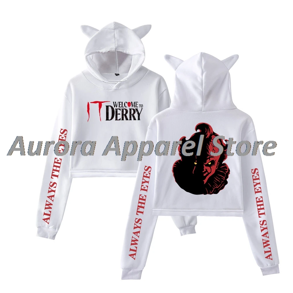 IT مرحبا بكم في Derry Always The Eyes Merch البلوز أنثى آذان القط هوديي كم طويل المحملة الملابس النسائية