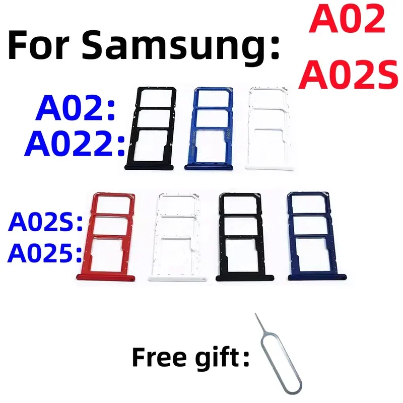 A02s SIM SD card holder tray chip slot card holder for Samsung Galaxy A02 a02s sm-a025f a022f/dS/m/DS SIM card tray slot