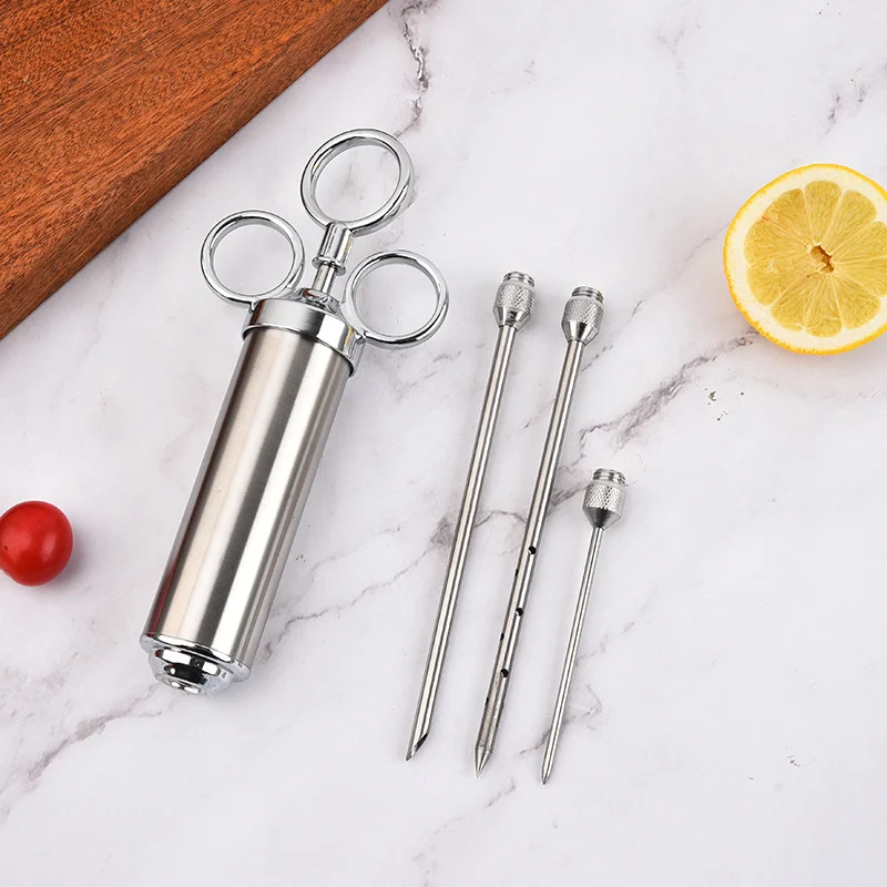 

20sets Stainless Steel 304 Turkey Needle Turkey Barbecue Seasoning Syringe Marinated Meat Seasoning Syringe Marinated Sauce