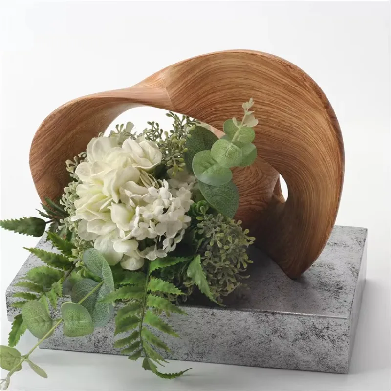 Meijian Nordic Creative Office Desktop Contemporary Decor Resin Art Irregular Ribbon Ornaments for Home Decor