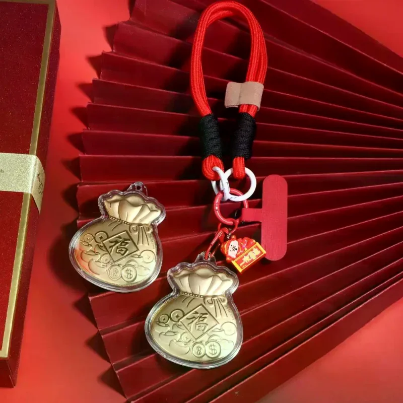 2026 الذهب اللون محظوظ فو حقيبة معلقة المفاتيح على ظهره سحر الديكور السنة الجديدة هدية الهاتف الحبل #3