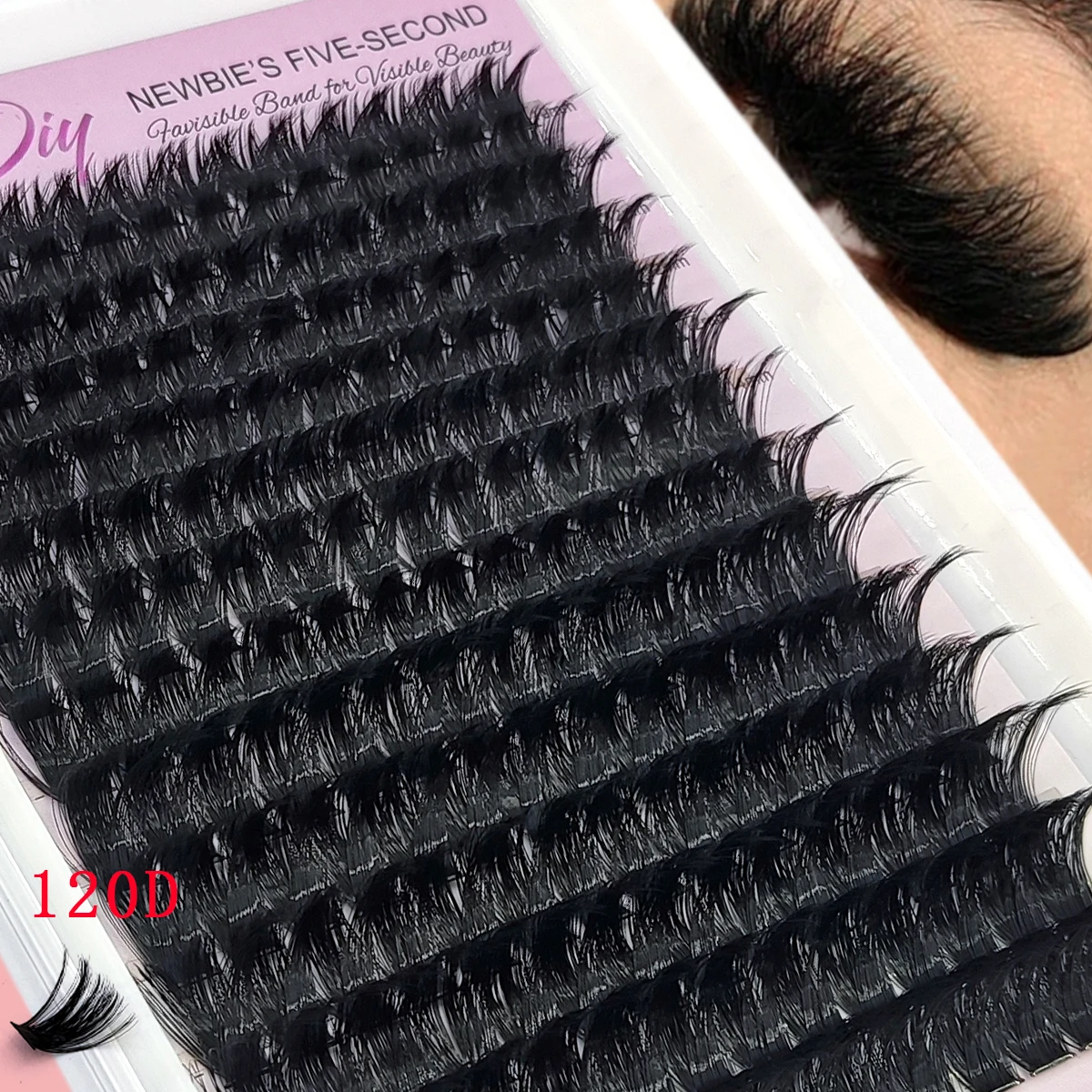 14 Reihen Natürliche Russische Lockige Nerz-Wimpern 100D-200D Natürliche Dichte Wimpernbüschel D Persönliche Wimpern DIY Wimpernverlängerung – Detail 11