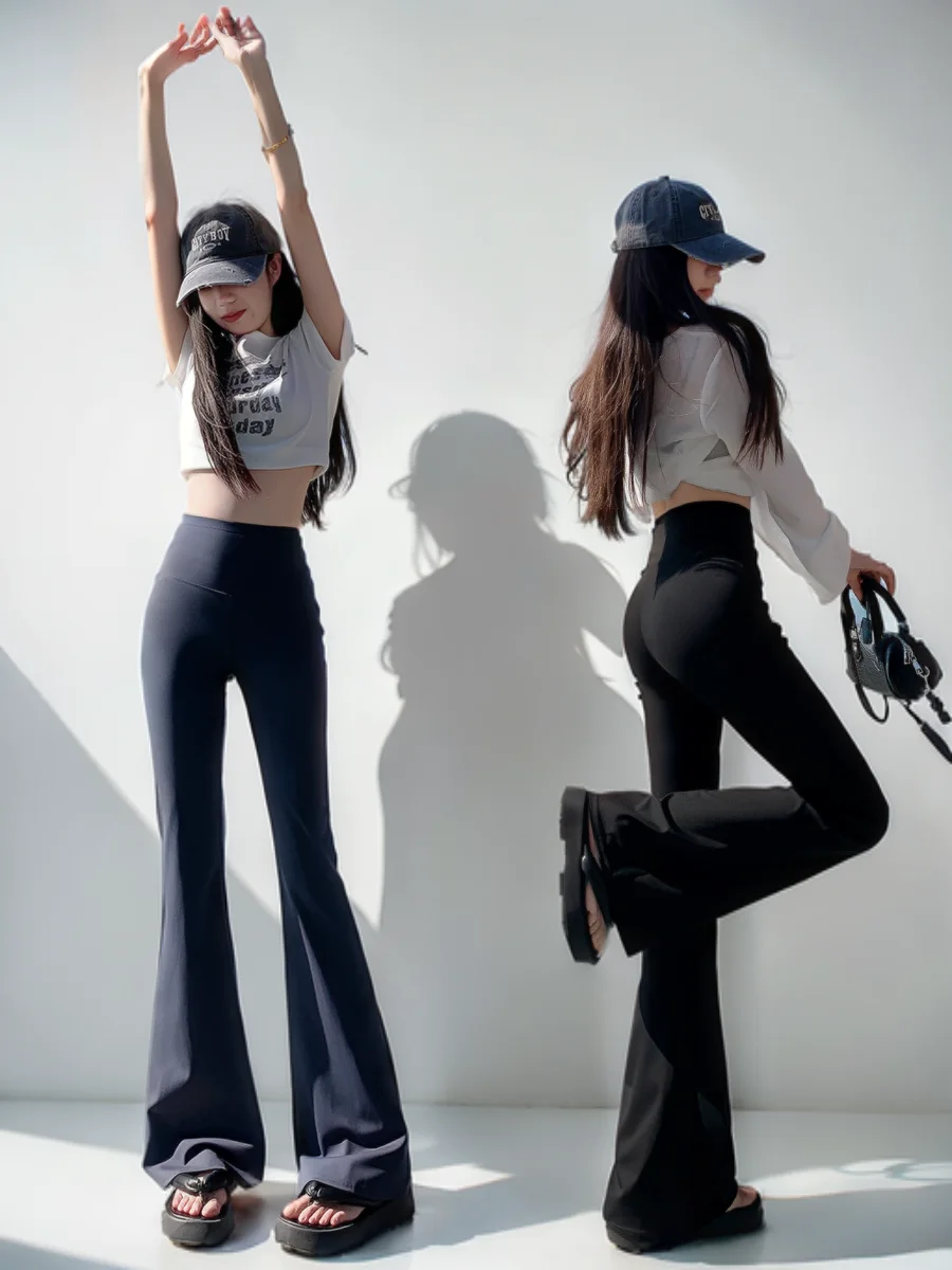 طماق مع تأثير التخسيس النساء أسود أزرق الموضات تهوية Shapertummy العملي ممارسة مطابقة الجوارب-ملابس لينة