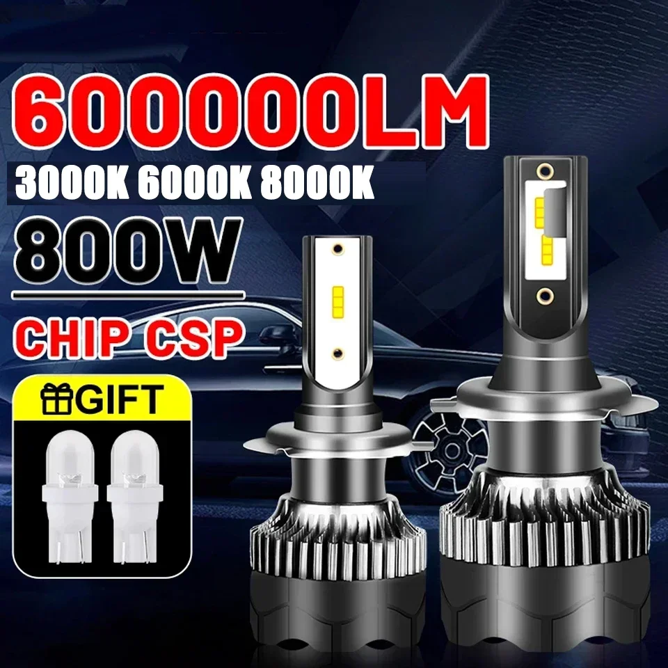 H4 LED Headlight 600000LM 800W CSP LED H7 H1 H11 H8 9005 9006 HB3 HB4 H9 3000K 6000K 8000K 2PCS Fog Lights Mini Diode