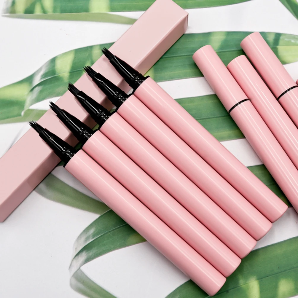 5-Farben-flüssiger Augenbrauenstift Private Label Wasserdicht Schnelltrocknend Langlebig Individuelles Logo Natürliches Make-up Großhandel Rosa Paket