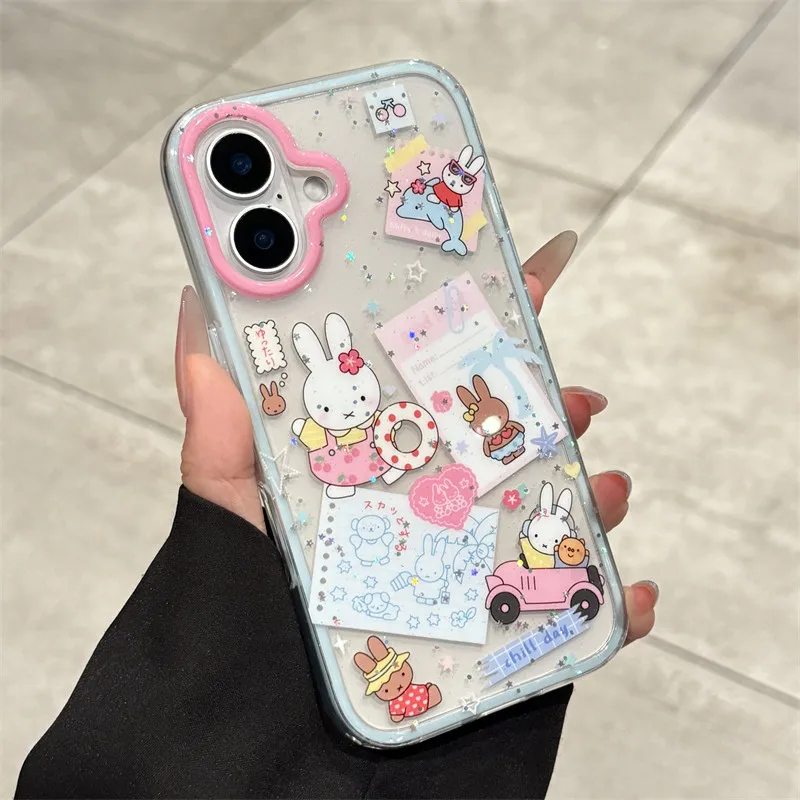 Miffy Kawaii Anime Cartoon Mobile Phone Case For AppleiPhone17/16/15/ Protective Case All Inclusive Anti-fall Ultra Thin