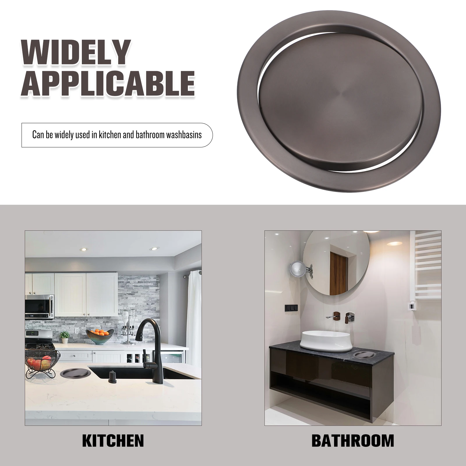 

Stainless Steel Flip Can Replacement Embedded Flush Garbage Cover Swing Open Easy Clean Kitchen Home Use Built-in Waste