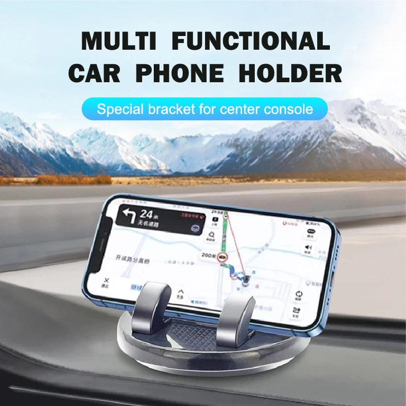 Dashboard Car Phone Holder Temporary Parking Number Plate Phone Bracket 360 Rotatable Stands Luminous Phone Number Anti-Slip Pad