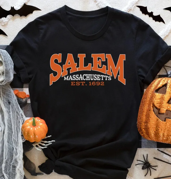 Salem Massachusetts Est 1692 Shirt, Halloween Salem Witch Shirt S-5Xl