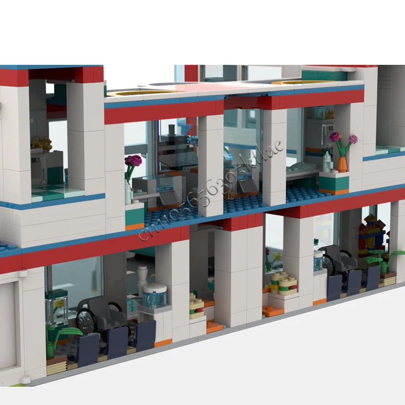 1278 PCS 하우스 스트리트 병원 MOC 맞춤형 모듈식 빌딩 블록 창의적 디자인 모델 디자인 브릭 DIY 조립 장난감 선물