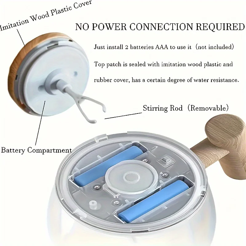 1pc 400 ミリリットル自己撹拌マグ、ミキシングカップ自己撹拌コーヒーマグ高ホウケイ酸ガラスミキシングコーヒーマグ回転ホームオフィス