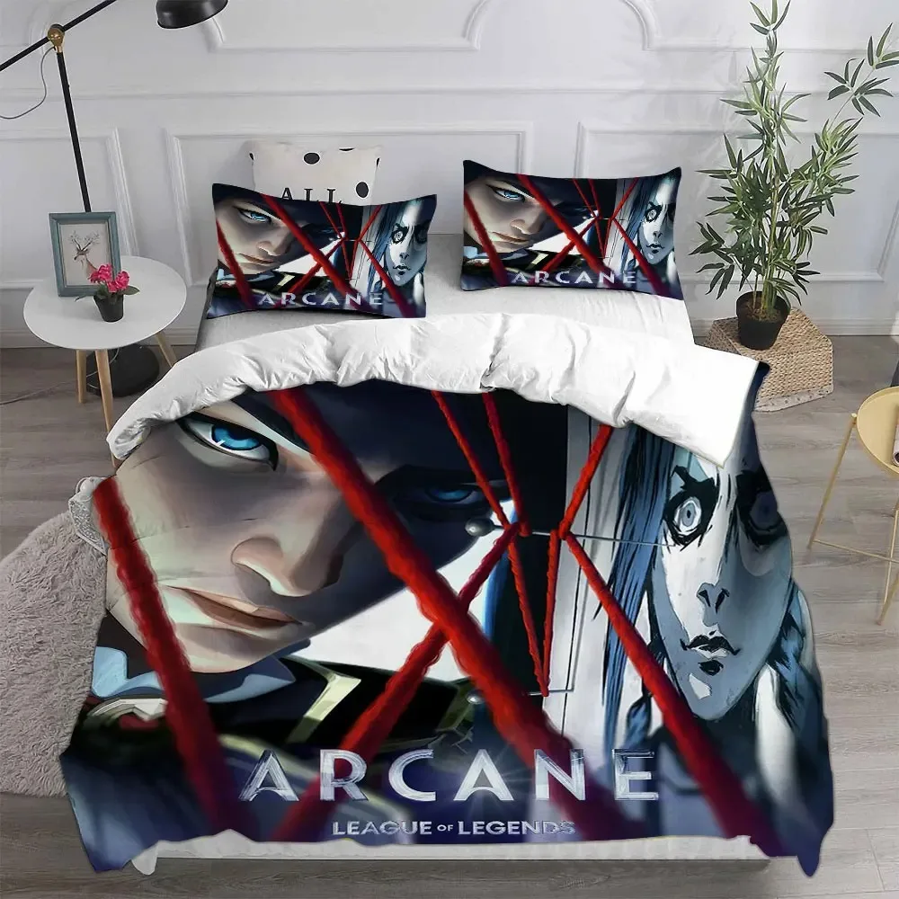 2024 Arcane Season 3 Bedding Sets Bed Cover Comforter Duvet Cover Pillow Case 2-3 Pieces Sets Boys Adult Bedroom Decor