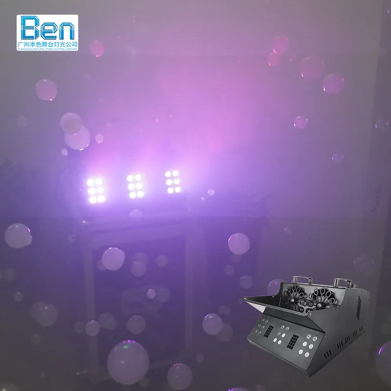 

1500W Stage Bubble Fog Machine LED Fog Bubble Machine DJ Disco Smoke Machine Stage Effect Lights for Wedding Party
