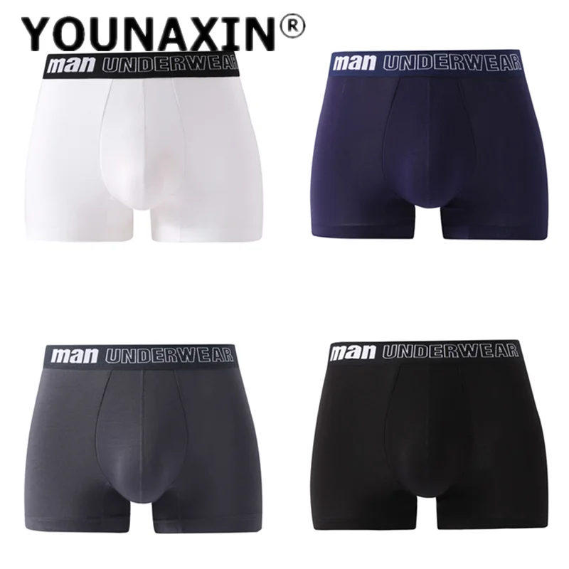 

4 Piece Large Size Men Sexy Colorful Underwear Boxers Briefs Shorts Boy Undies Big Panties Homme Knickers Bamboo Fiber Underpant
