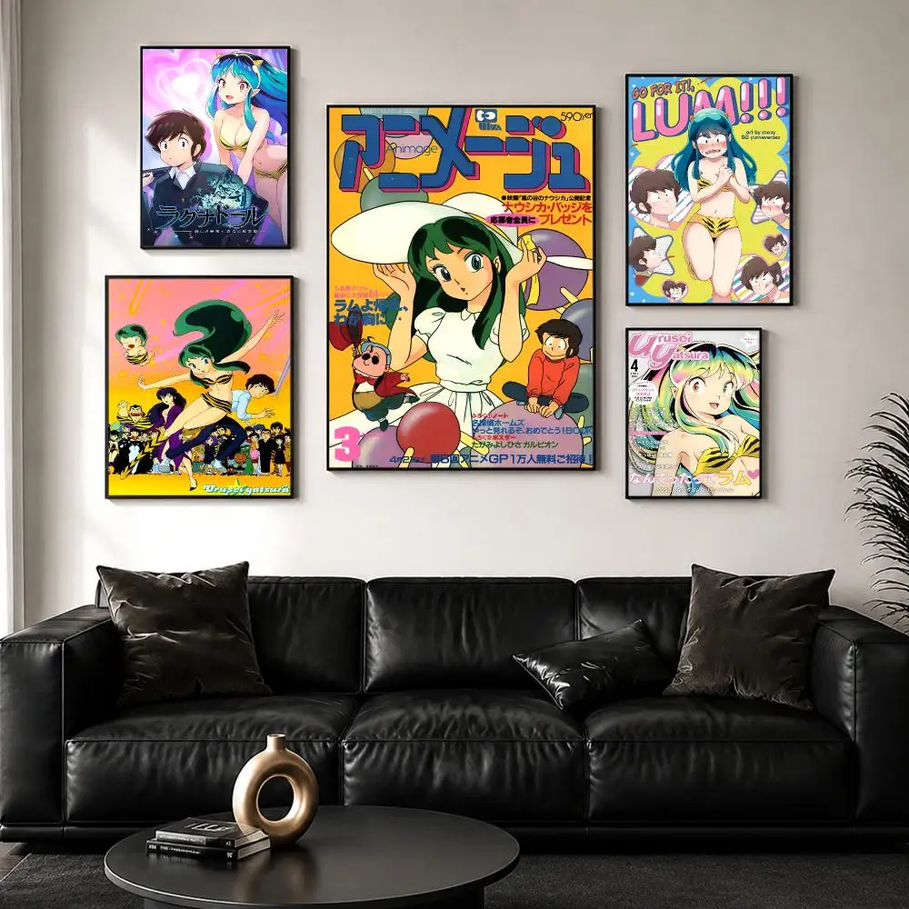 Urusei Y-Yatsura Anime Poster Perfect Sticker Self Adhesive for Office Home Theater Wall Art Decor Fancy Gift