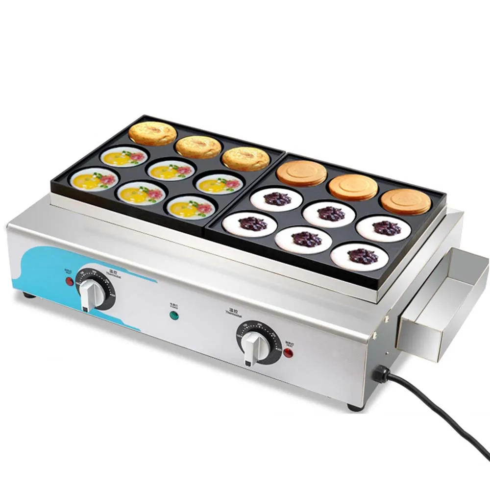 

Electric griddle18 Hole Egg Burger Machine Oven Commercial Electric Frying Pan Red Bean Cake Machine Egg Pancake Machine RJ-18KE