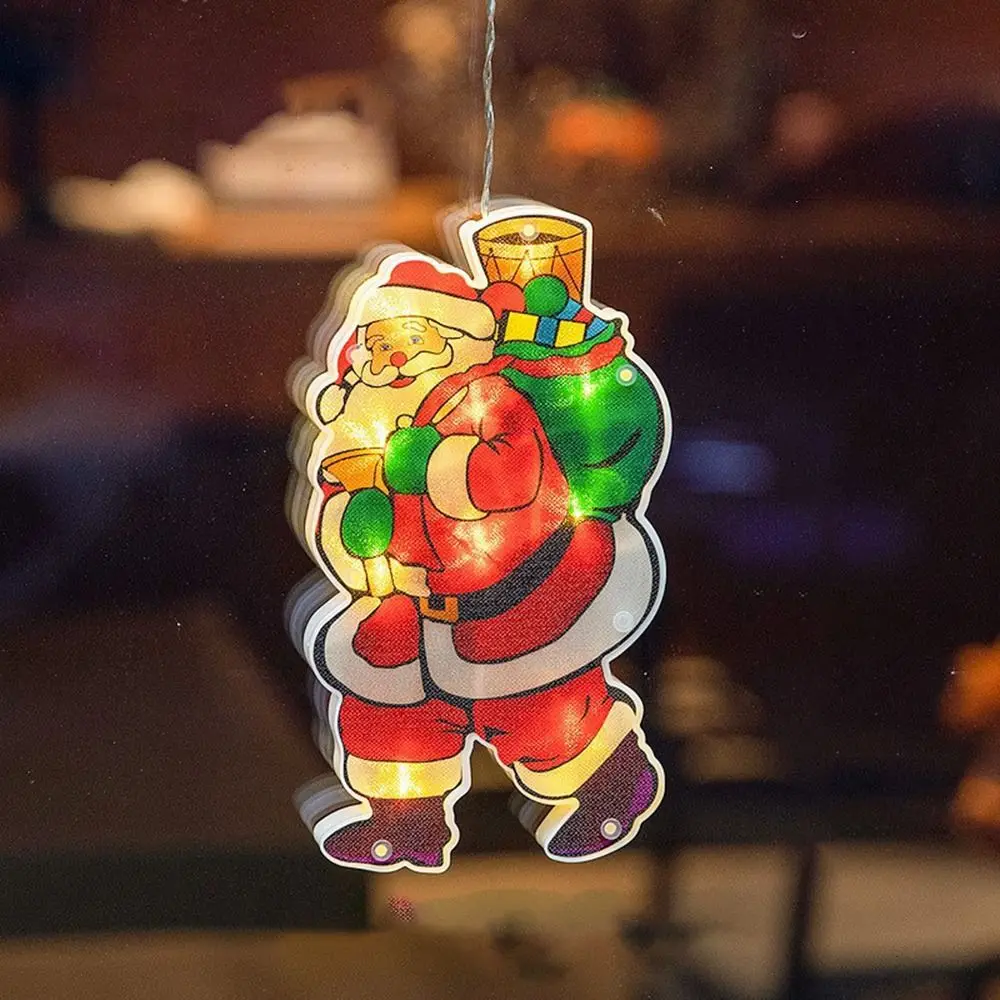 

Santa LED Christmas Lights Snowman Elk-shaped Suction Cup Lights Waterproof Hanging Christmas Decoration Lights Home