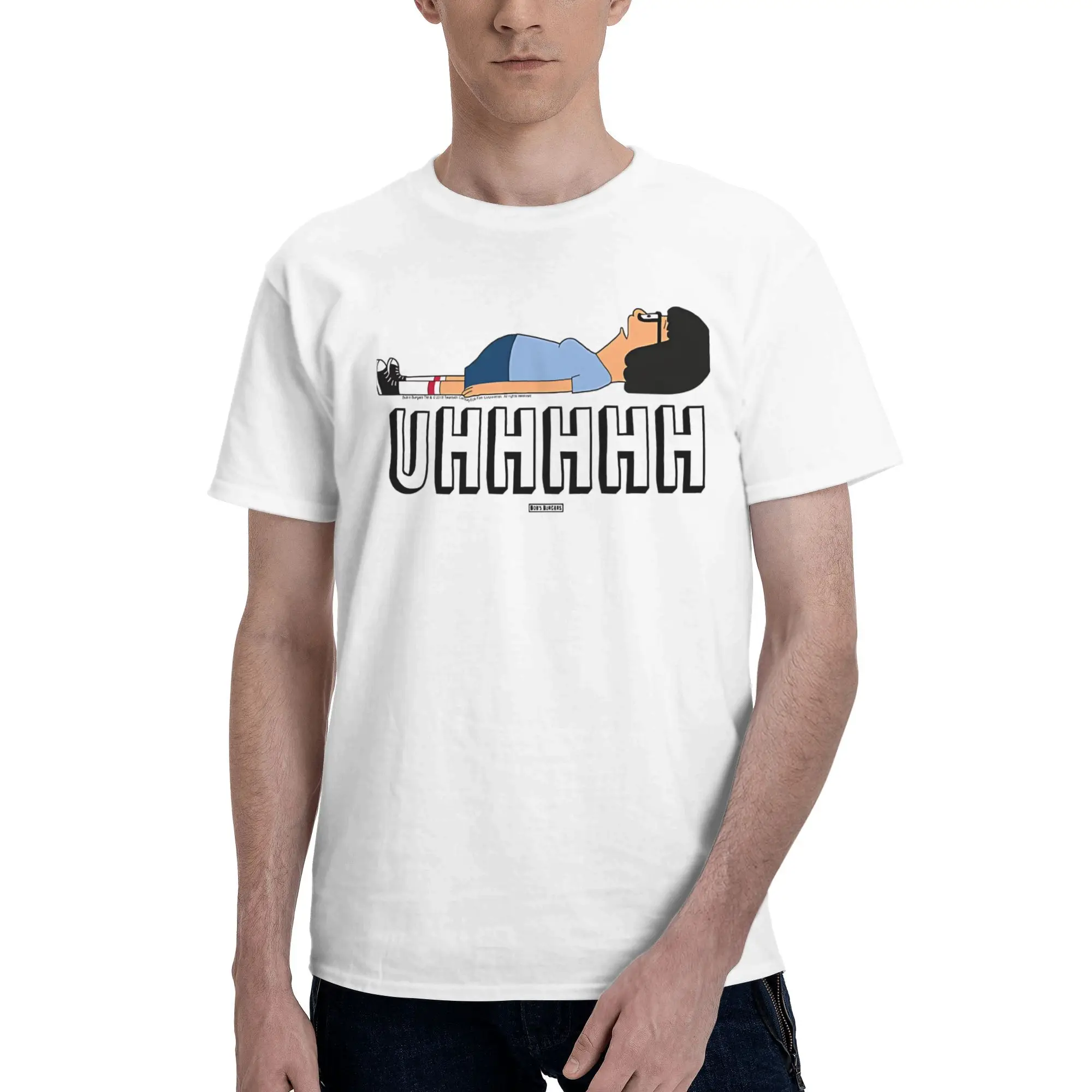 

Футболка с принтом Bobs Burgers Uhhh Tina Lying On Floor для мужчин и женщин, хлопковые футболки, одежда с короткими рукавами