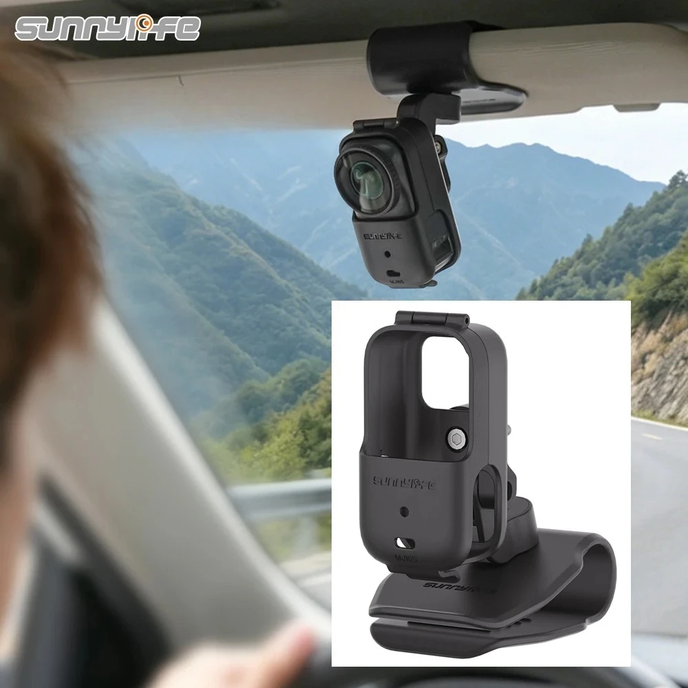 Sunnylife Car Sun Visor Mount for DJI Osmo Nano Camera Quick Release Clip Mount Rotatable Stand Holder Action Camera Accessories