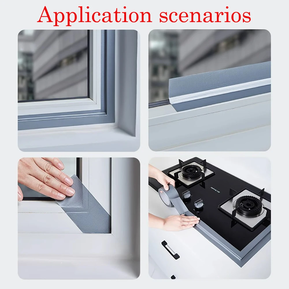 40-100mm Wide Self Adhesive Seam Sealing Tape Door Window Weather Stripping Waterproof Windproof Indoor Outdoor Joint Repair