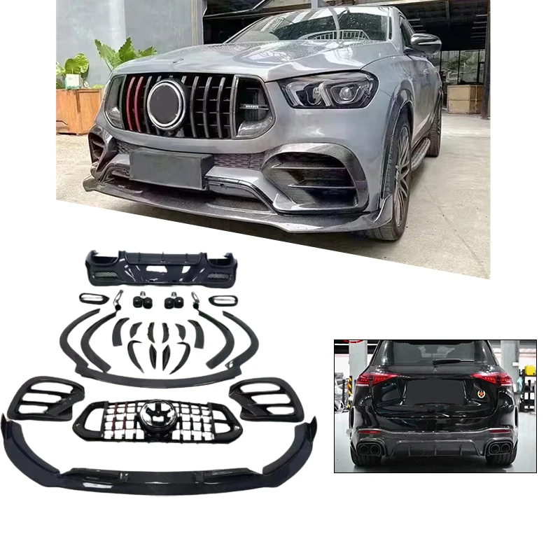 2019-2023 Carbon Fiber Body Kit For Mercedes Benz W167 GLE53 63 Coupe SUV AMG To Bra-bus Rocket 900 Body Kit