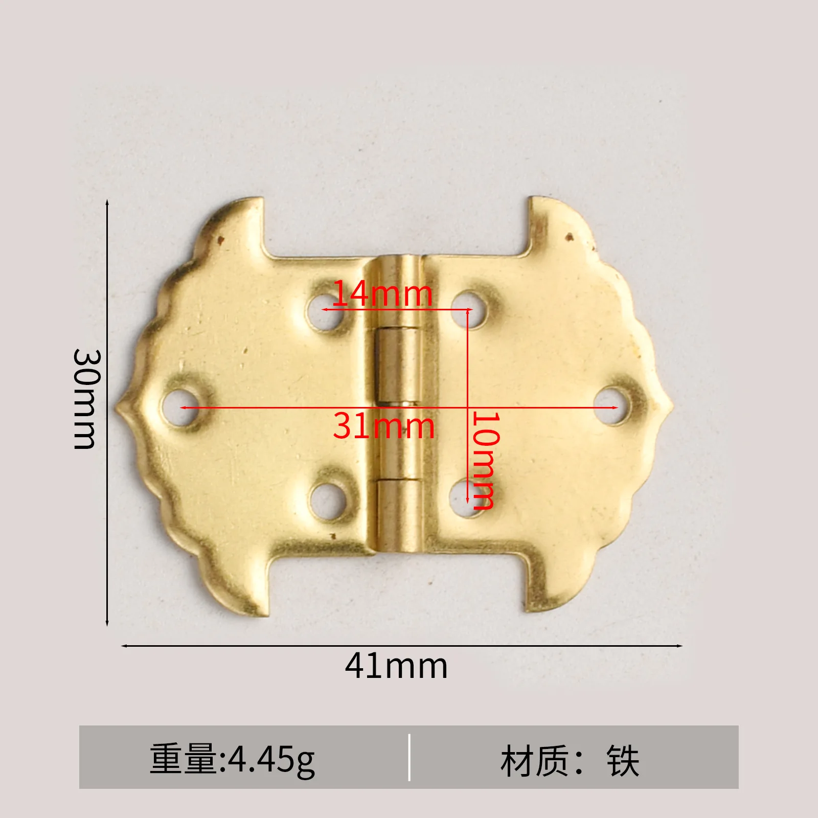 New ordinary pointed lace retro hinge wooden box wine box accessories yellow iron material cross-border