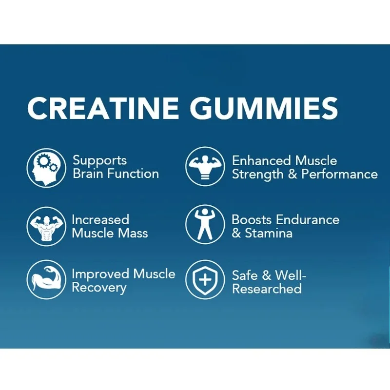 Creatine HCL Gummies 2000mg - Promote Strength and Recovery - Easy To Take, Suitable for Athletes and Fitness Enthusiasts