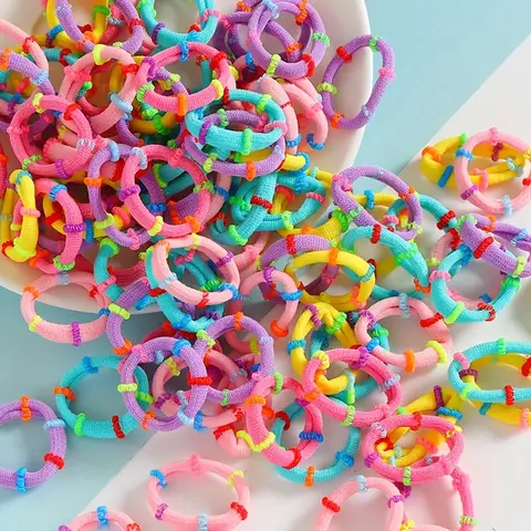 Artificiel astiques à cheveux assortis pour femmes et filles, supports pour queue de cheval durables, élastiques souples et extensibles, accessoires pour cheveux, 50 pièces, 100 pièces, 200 pièces, 300 pièces