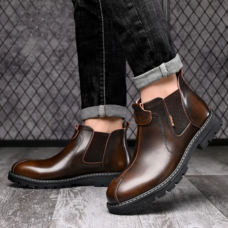 

Leather Men Shoes Set Foot Casual Slip on Men Loafers Men Flats High Quality Moccasins Shoes Plus Size Handmade Shoes Boots
