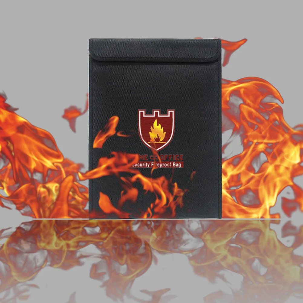 Fireproof File Bag A4 38X28Cm Waterproof Portfolio Pouch For Documents Passports Storage Holder
