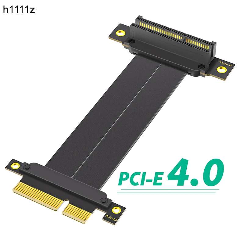 

PCIe 4.0 X4 Riser Cable PCI Express GEN4 4X to 4X Удлинительный кабель Вертикальный на 90 градусов для видеокарты SSD Удлинитель материнской платы