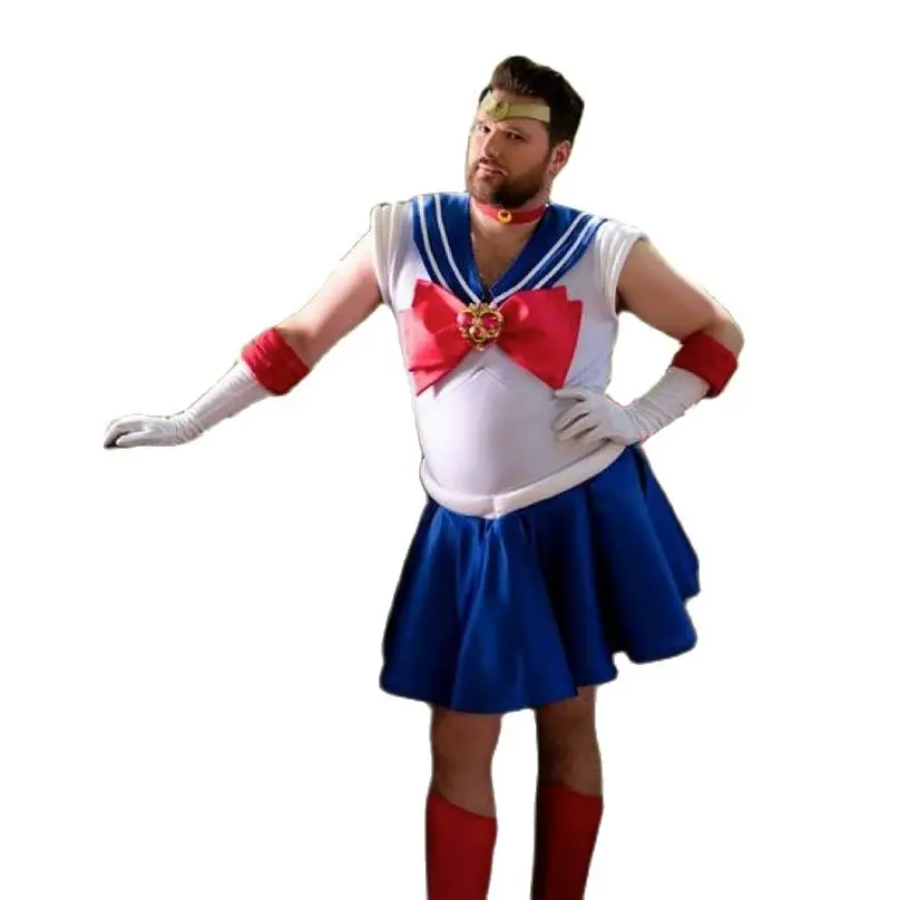 Homens Sailor Moon Anime Cosplay Terno Usagi Tsukino Halloween Traje Unisex Unisex Uniformes Escolares Vestido Sexy para a Mulher