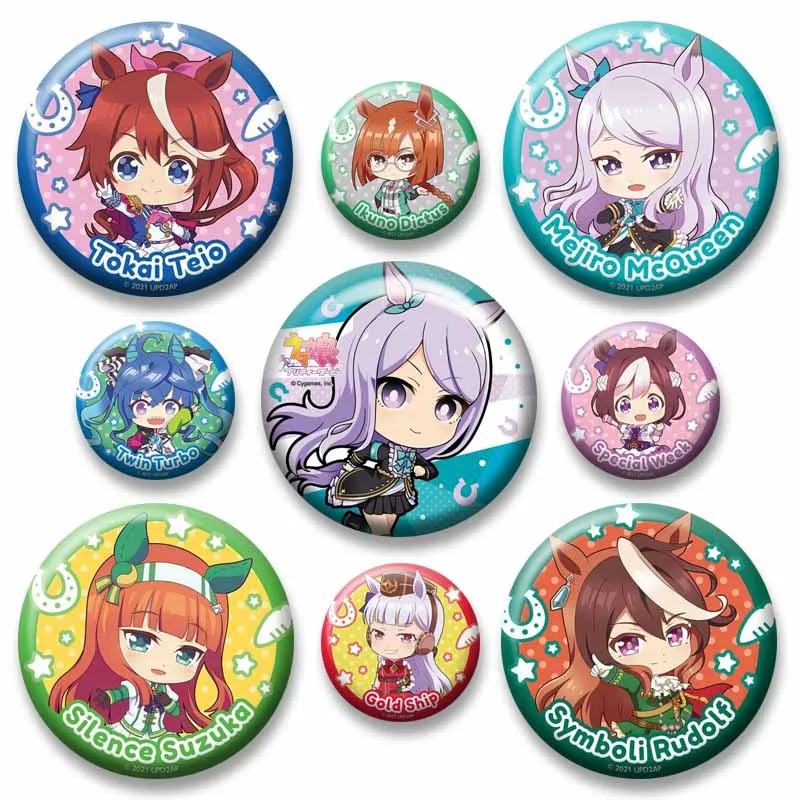 Anime Game Uma Musume Pretty Derby Button Pins Tokai Mejiro  Symboli Rudolf Cartoon Brooch Fans Collect Badge Jewelry Accessory