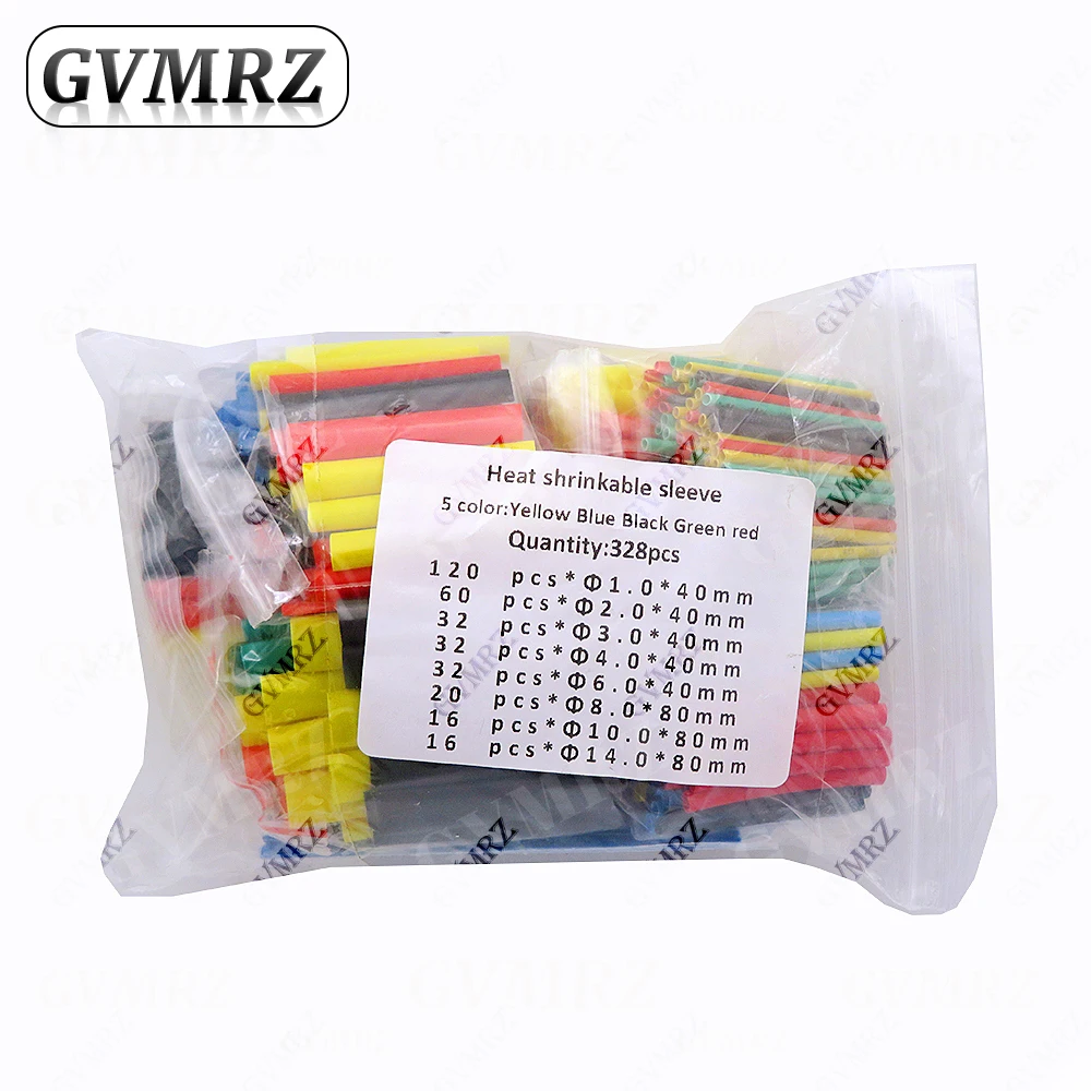 328PCS 164-560pcs Heat Shrink Tube Tubing Insulation Shrinkable Tube Assortment Electronic Polyolefin Wire Cable Sleeve Kit