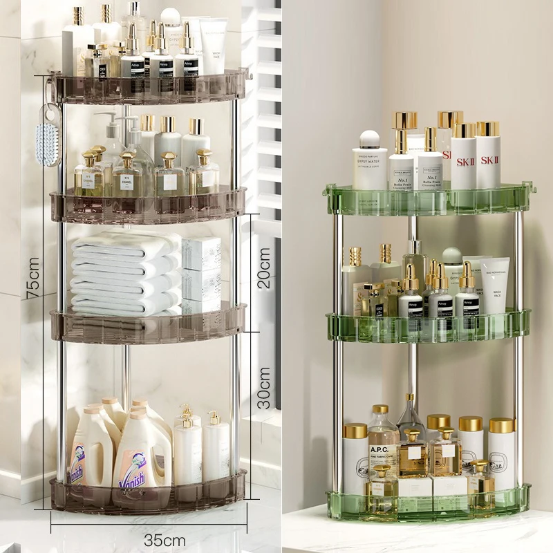 Multi Story Storage Rack in Bathroom Triangular Stainless Steel Support Rod Rack in Kitchen used for Storing Toiletries