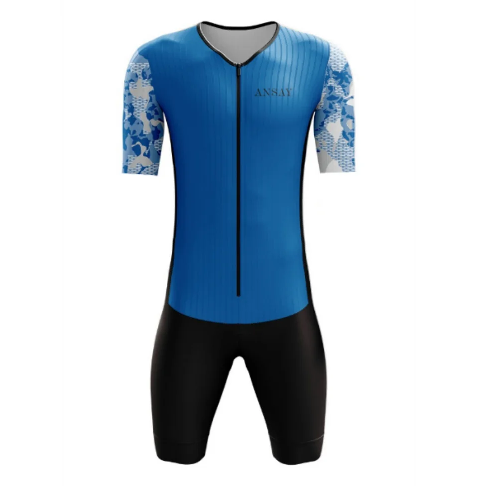 Men's Short Sleeve Triathlon Suit Cycling Skinsuit Long Distance Traithlon Speedsuit Ciclismo Running Swimming Quick Drying Wear - Image 5