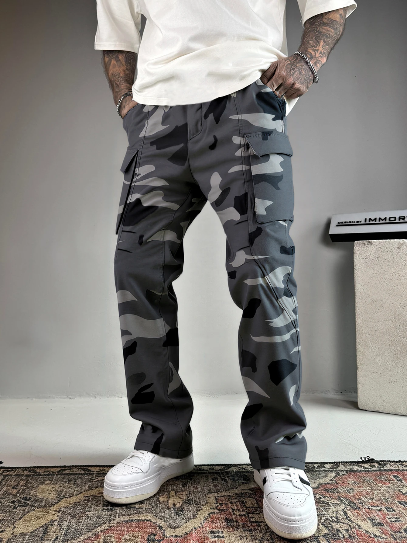 

Men's casual pants outdoor fashion camouflage straight leg casual pants trend basic tactical pants men