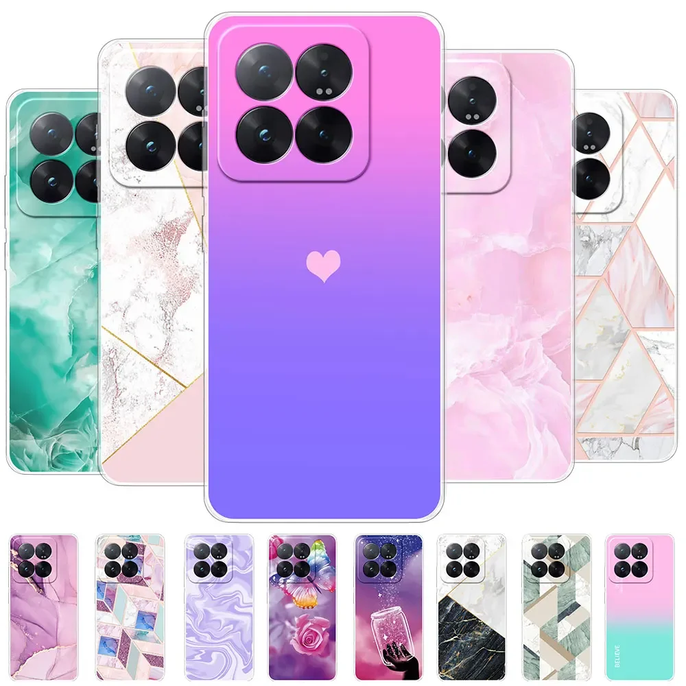 For Xiaomi 14 Pro Case Clear Soft Silicone TPU Phone Case For Xiaomi 14 Fashion Clear TPU Protect Coque For Xiaomi 14 Pro Fundas