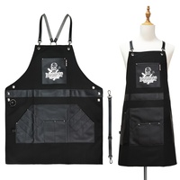 1pc Durable Barber Apron - Waterproof, Anti - Static Synthetic Leather, Adjustable, Multiple Pockets, for Salon