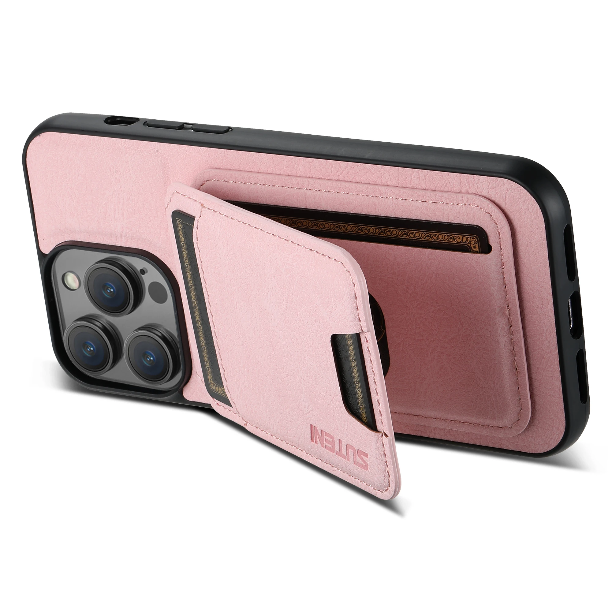 SUTENI Kartenhalter Kartenhülle Handyhülle Luxus PU Leder Handyhalter für iPhone 16 Pro Max 15Plus 14 13 12 11 XR X – Detail 39